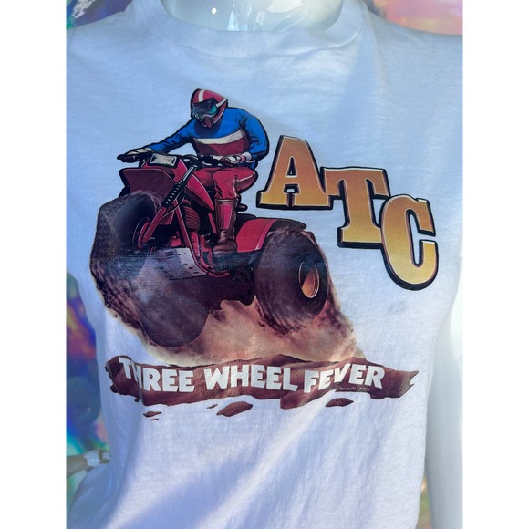 ATC Three Wheel Fever White T-Shirt by Fruit of the Loom - Picture 3 of 9